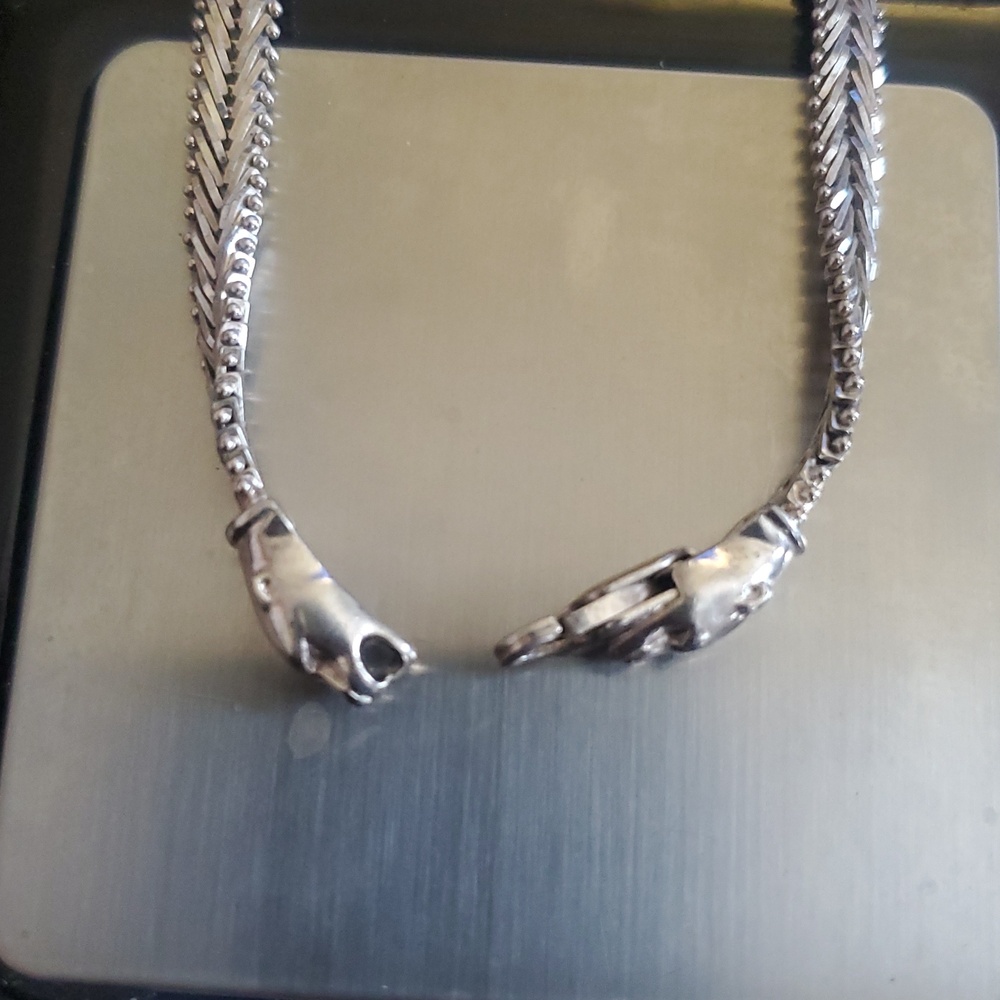 Milor 925 Sterling Silver Jaguar or Panther clasp bracelet. 16.4 grms. - Picture 14 of 14